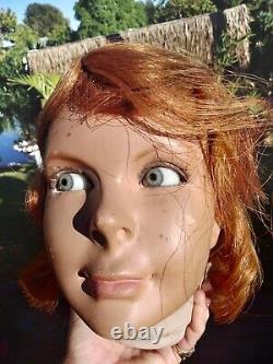Antique Mannequin head Display with Glass Eyes look NR