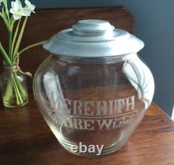 Antique Meredith & Drew Ltd, UK, Counter Top Advertising Barrel Biscuit Jar RARE