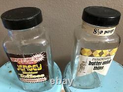 Antique Needlers Parkinson's Candy Store Display Glass Jar England VTG Canister