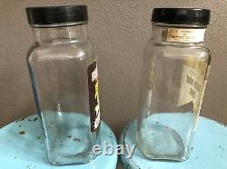 Antique Needlers Parkinson's Candy Store Display Glass Jar England VTG Canister