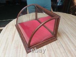 Antique Oak Curved Glass Showcase Country Store Display Case J. Riswig Chicago