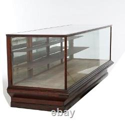 Antique Oak & Glass Country Store Counter Showcase Display Cabinet, circa 1900