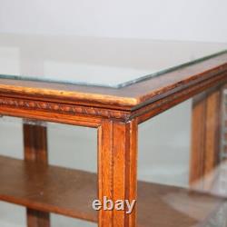 Antique Oak & Glass Country Store Floor Display Cabinet C1910