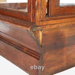 Antique Oak & Glass Country Store Floor Display Cabinet C1910