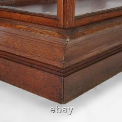 Antique Oak & Glass Country Store Floor Display Cabinet C1910