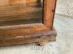 Antique Oak Oscar Onken Curved Glass Cane Case Display Country Store