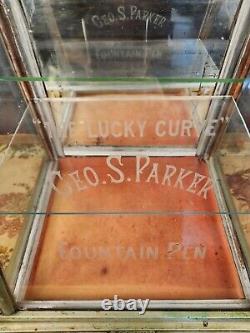 Antique Parker Pen Fountain Pen Store Display Case Glass U. S. Show Case Co