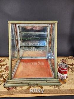 Antique Parker Pen Fountain Pen Store Display Case Glass U. S. Show Case Co