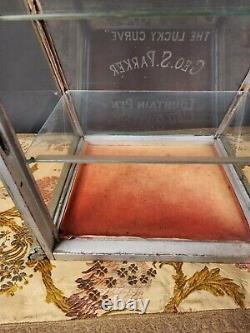 Antique Parker Pen Fountain Pen Store Display Case Glass U. S. Show Case Co