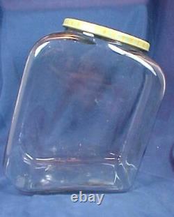 Antique Planters Peanut Glass Jar Metal Lid Store Display Streamline Mr. Peanut