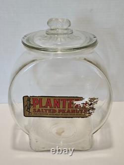 Antique Planters Peanuts Glass Fish Bowl Salted Peanuts Store Display Jar