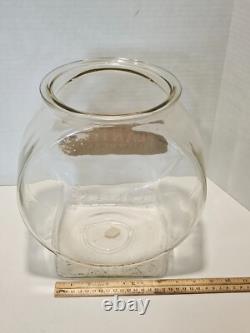 Antique Planters Peanuts Glass Fish Bowl Salted Peanuts Store Display Jar