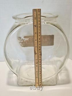 Antique Planters Peanuts Glass Fish Bowl Salted Peanuts Store Display Jar