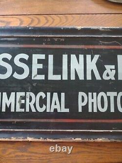 Antique Reverse Painted Glass Hasselink Phillips Photo. 42 Grand Rapids Mi