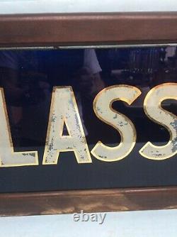Antique Reverse Painted Glass Optometrist Sign for Eye Glasses 46L