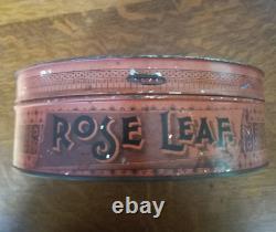 Antique Rose Leaf Glass Top Tea Can/Tin Store Display