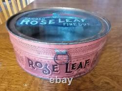 Antique Rose Leaf Glass Top Tea Can/Tin Store Display