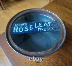 Antique Rose Leaf Glass Top Tea Can/Tin Store Display