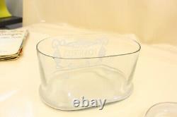 Antique Rowntree's Chocolates Etched Glass Candy Dish Store Display Jar