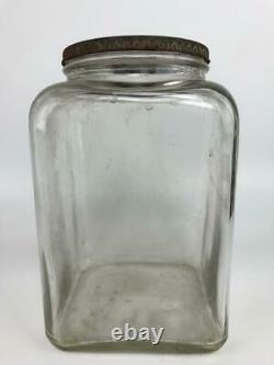 Antique SQUIRREL BRAND Peanuts Glass Store Display Jar Metal Lid Cambridge MA #2