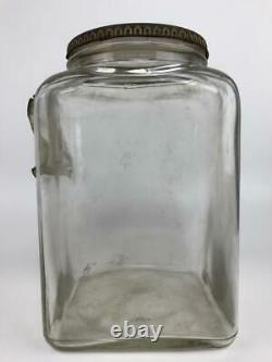 Antique SQUIRREL BRAND Peanuts Glass Store Display Jar Metal Lid Cambridge MA #3