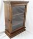 Antique Scrolling Wood & Glass Hinge Front 4-level Wall Display Cabinet