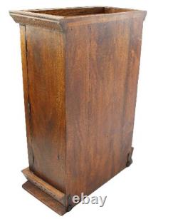 Antique Scrolling Wood & Glass Hinge Front 4-Level Wall Display Cabinet