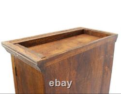 Antique Scrolling Wood & Glass Hinge Front 4-Level Wall Display Cabinet