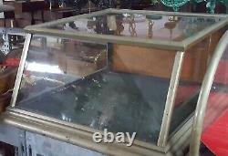 Antique Slanted Glass General Store Tabletop Display Cabinet