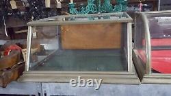 Antique Slanted Glass General Store Tabletop Display Cabinet