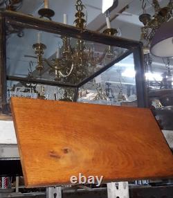 Antique Slanted Glass General Store Tabletop Display Cabinet