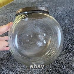 Antique Smarties Candy General Store Glass Display With Tin LID