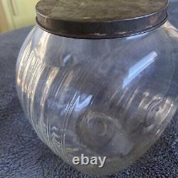 Antique Smarties Candy General Store Glass Display With Tin LID