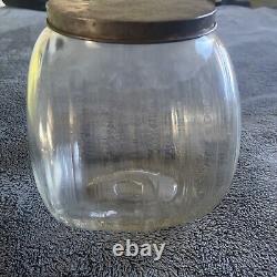 Antique Smarties Candy General Store Glass Display With Tin LID