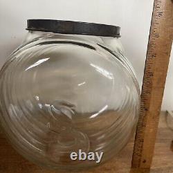 Antique Smarties Candy General Store Glass Display With Tin LID