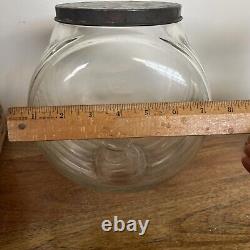 Antique Smarties Candy General Store Glass Display With Tin LID