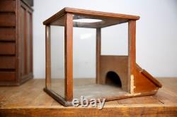Antique Store Counter Candy Peanut Dispenser Glass Display Case wood cabinet VTG