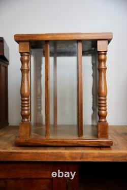 Antique Store Counter Display Case Vintage Cabinet Wood Glass Ballot Box