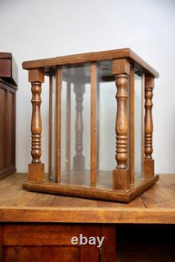 Antique Store Counter Display Case Vintage Cabinet Wood Glass Ballot Box