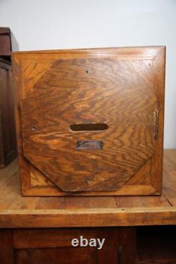 Antique Store Counter Display Case Vintage Cabinet Wood Glass Ballot Box