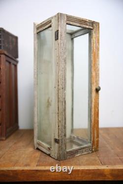 Antique Store Counter Display Case Wood apothecary cabinet vintage Glass