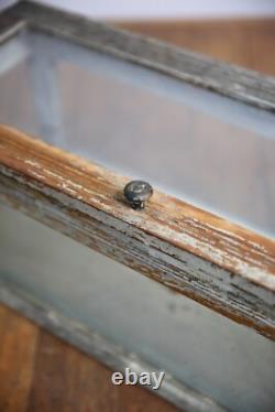 Antique Store Counter Display Case Wood apothecary cabinet vintage Glass