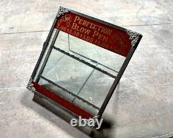 Antique Store Display Glass Case Advertising PERFECTION BLOW PENS Sign Fountain