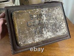 Antique Store Display TIN Hinged Lid Litho With Glass Sugar Coated Yeast Cakes