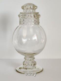 Antique TIFFIN DAKOTA APOTHECARY GLASS CANDY JAR STORE DISPLAY