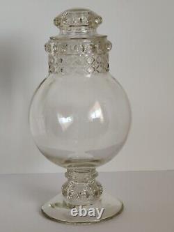 Antique TIFFIN DAKOTA APOTHECARY GLASS CANDY JAR STORE DISPLAY