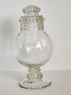 Antique TIFFIN DAKOTA APOTHECARY GLASS CANDY JAR STORE DISPLAY