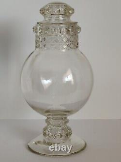 Antique TIFFIN DAKOTA APOTHECARY GLASS CANDY JAR STORE DISPLAY