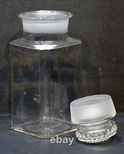 Antique TIFFIN DAKOTA GLASS Pharmacy APOTHECARY Drug Store Display CANDY JAR