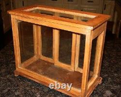 Antique Tabletop countertop wood & glass display case cabinet-15586